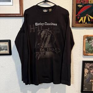 Vintage 90s Harley Davidson Mens Long Sleeve Pullover Biker Shirt Size‎ Medium